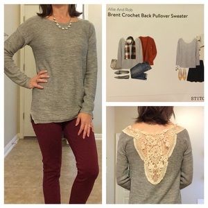 Brent Crochet Back Sweater